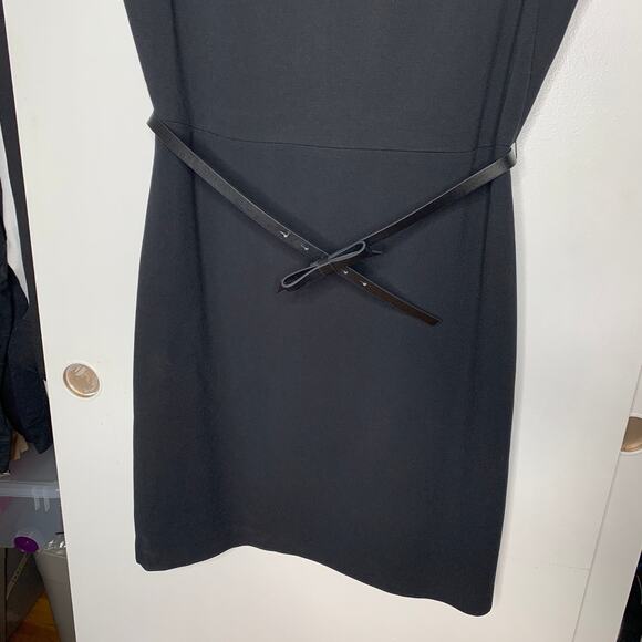 The Limited women's plus size black bow belted sleeveless sheath dress SZ 14 - Picture 5 of 11